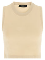 Max Mara Beige Viscose Sleeveles T-Shirt