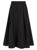 Brunello Cucinelli Black Cotton Midi Skirt