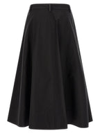 Brunello Cucinelli Black Cotton Midi Skirt