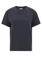 Brunello Cucinelli Blue Cotton T-Shirt