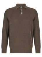 Brunello Cucinelli Brown Cotton Polo Shirt
