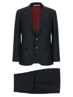 Brunello Cucinelli Blue Silk Two-Piece Suit