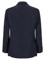 Brunello Cucinelli Blue Silk Two-Piece Suit