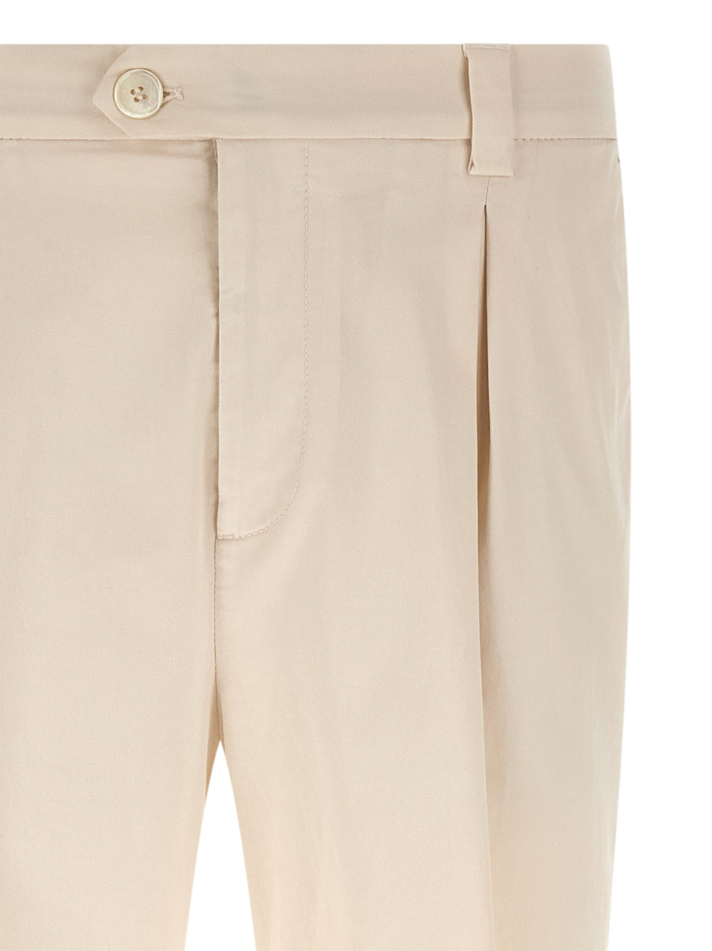 White Cotton Casual Pants