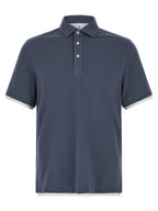 Blue Cotton Polo Shirt