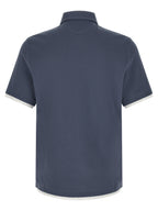 Blue Cotton Polo Shirt