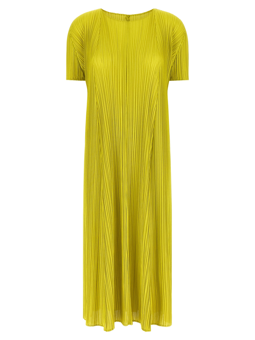 PLEATS PLEASE ISSEY MIYAKE Bicolor Polyester Midi Dress