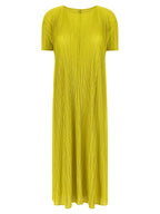PLEATS PLEASE ISSEY MIYAKE Bicolor Polyester Midi Dress