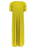 PLEATS PLEASE ISSEY MIYAKE Bicolor Polyester Midi Dress
