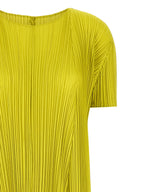 PLEATS PLEASE ISSEY MIYAKE Bicolor Polyester Midi Dress