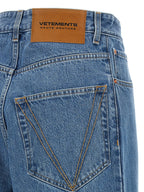 Vetements Blue Cotton Relaxed Fit Jeans