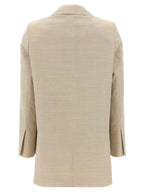 Beige Blazer aus Schurwolle