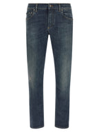 Dolce & Gabbana Blue Cotton Straight-Leg Jeans