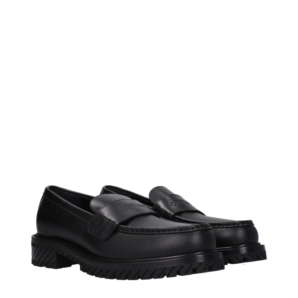 Black Leather Slip-On Loafers