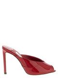 Mehrfarbige Leder-Stiletto-Sandalen