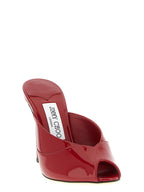 Mehrfarbige Leder-Stiletto-Sandalen
