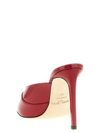 Mehrfarbige Leder-Stiletto-Sandalen