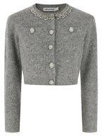 Self-Portrait Gray Polyester Cardigan