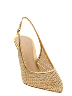 Gianvito Rossi Gold Fabric High Heel Pumps