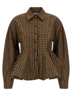 Ganni Brown Recycled Polyester Blouse