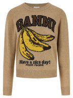 Ganni Beige Wool Cardigan