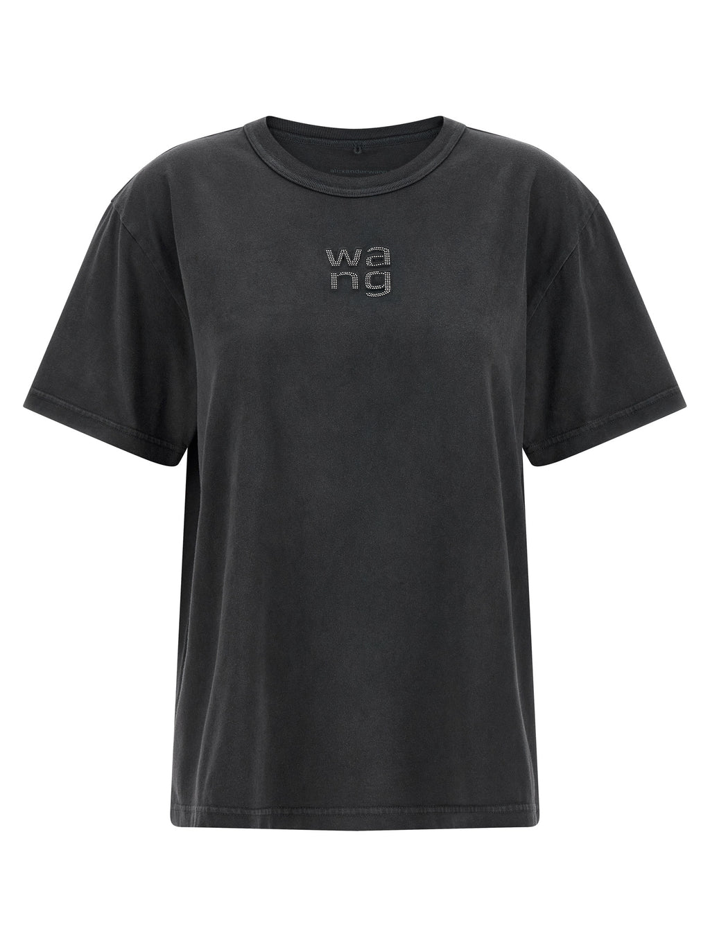 Schwarzes Baumwoll-T-Shirt