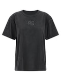 Schwarzes Baumwoll-T-Shirt