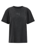 Schwarzes Baumwoll-T-Shirt