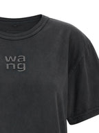 Schwarzes Baumwoll-T-Shirt