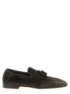 Brunello Cucinelli Gray Calfskin Slip-On Loafers