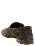 Brunello Cucinelli Gray Calfskin Slip-On Loafers