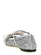 Jimmy Choo Silver Tencel Ballet Flats