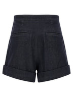 Max Mara Blue Cotton Bermuda Shorts