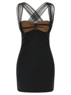 Black Viscose Short Dress