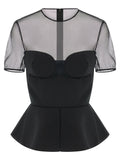 Nensi Dojaka Black Virgin Wool Tank Tops