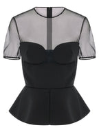 Nensi Dojaka Black Virgin Wool Tank Tops