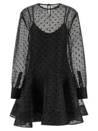 Ganni Black Recycled Polyester Short Dress