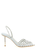 LE SILLA Gray Goatskin Stiletto Heel Sandals