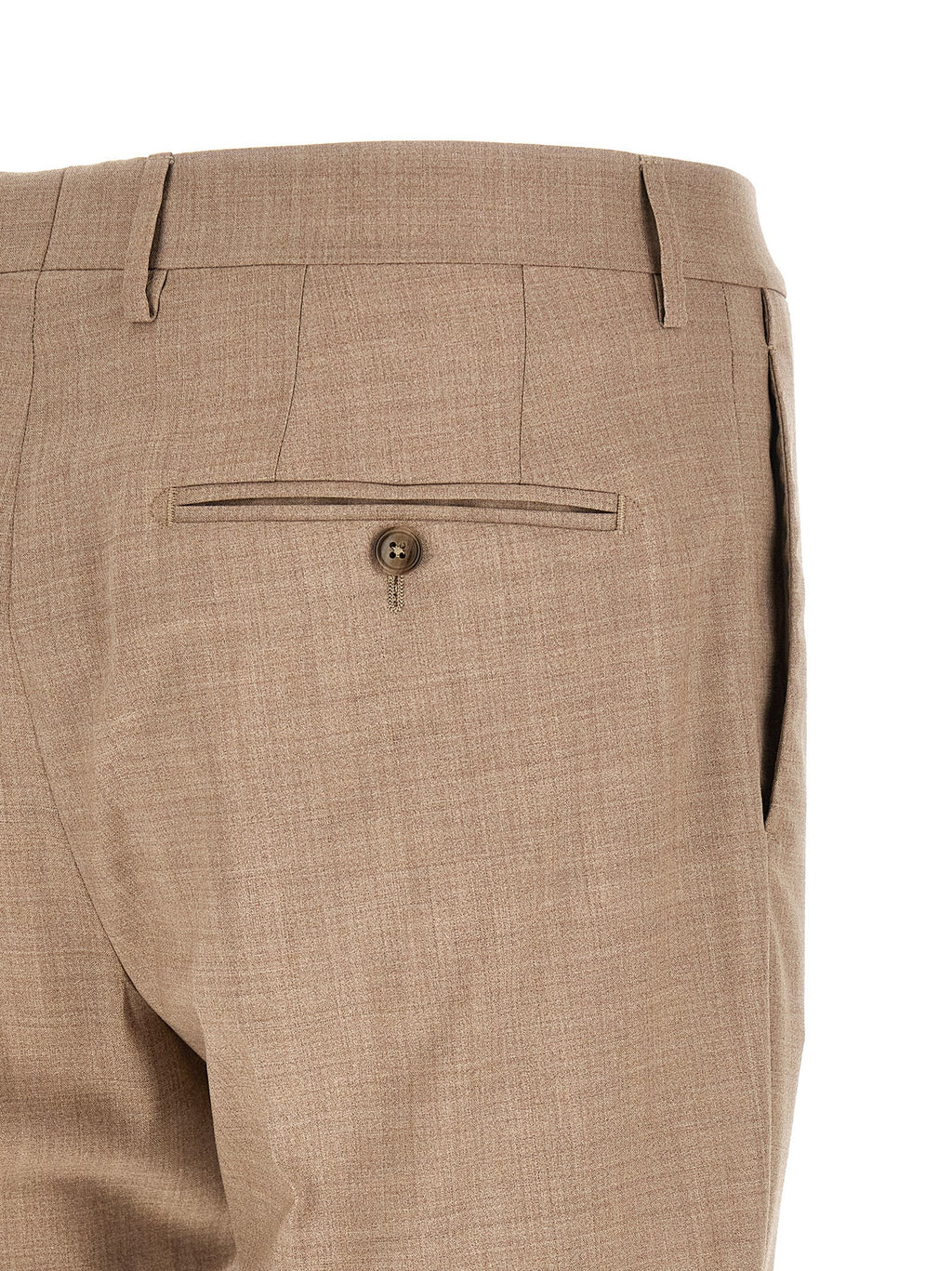 Beige Virgin Wool Two-Piece Suit