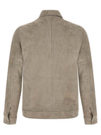 GIORGIO BRATO Gray Lamb Leather Leather Jacket