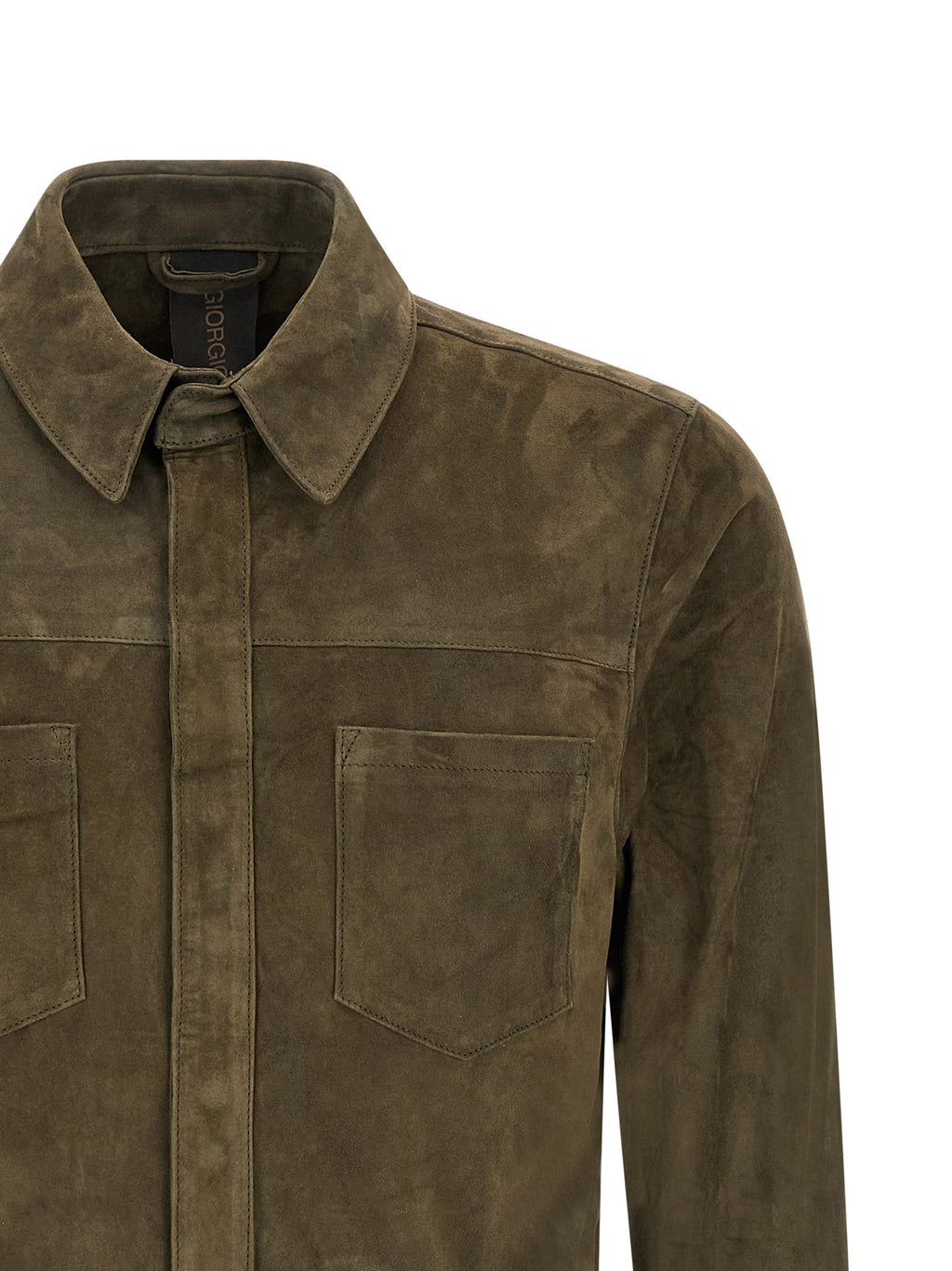 GIORGIO BRATO Bicolor Suede Leather Blouse