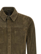 GIORGIO BRATO Bicolor Suede Leather Blouse