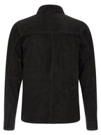 GIORGIO BRATO Black Suede Leather Blouse