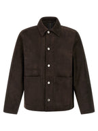 GIORGIO BRATO Brown Suede Leather Leather Jacket
