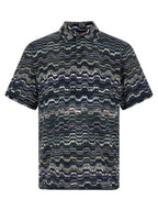 Missoni Blue Cotton Polo Shirt
