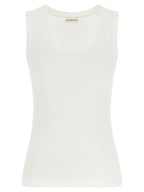 P.A.R.O.S.H. White Cotton Sleeveles T-Shirt