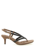 Beige Lamb Leather Flat Sandals