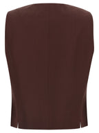 Alberto Biani Brown Viscose Sleeveless Jacket