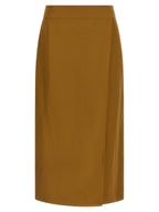 Alberto Biani Brown Viscose Midi Skirt