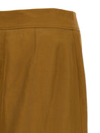 Alberto Biani Brown Viscose Midi Skirt